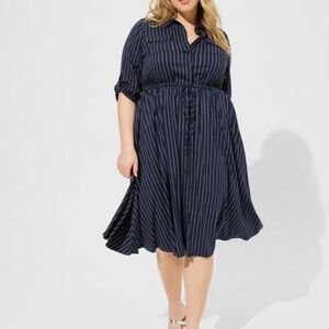 NWT BLACK Challis Shirt Dress